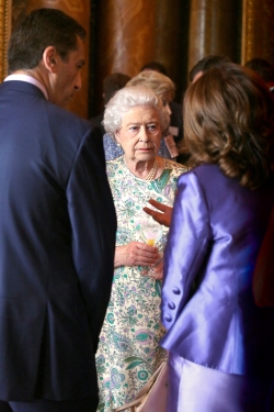 The Queen, Arif and Louise at Buckingham Palace